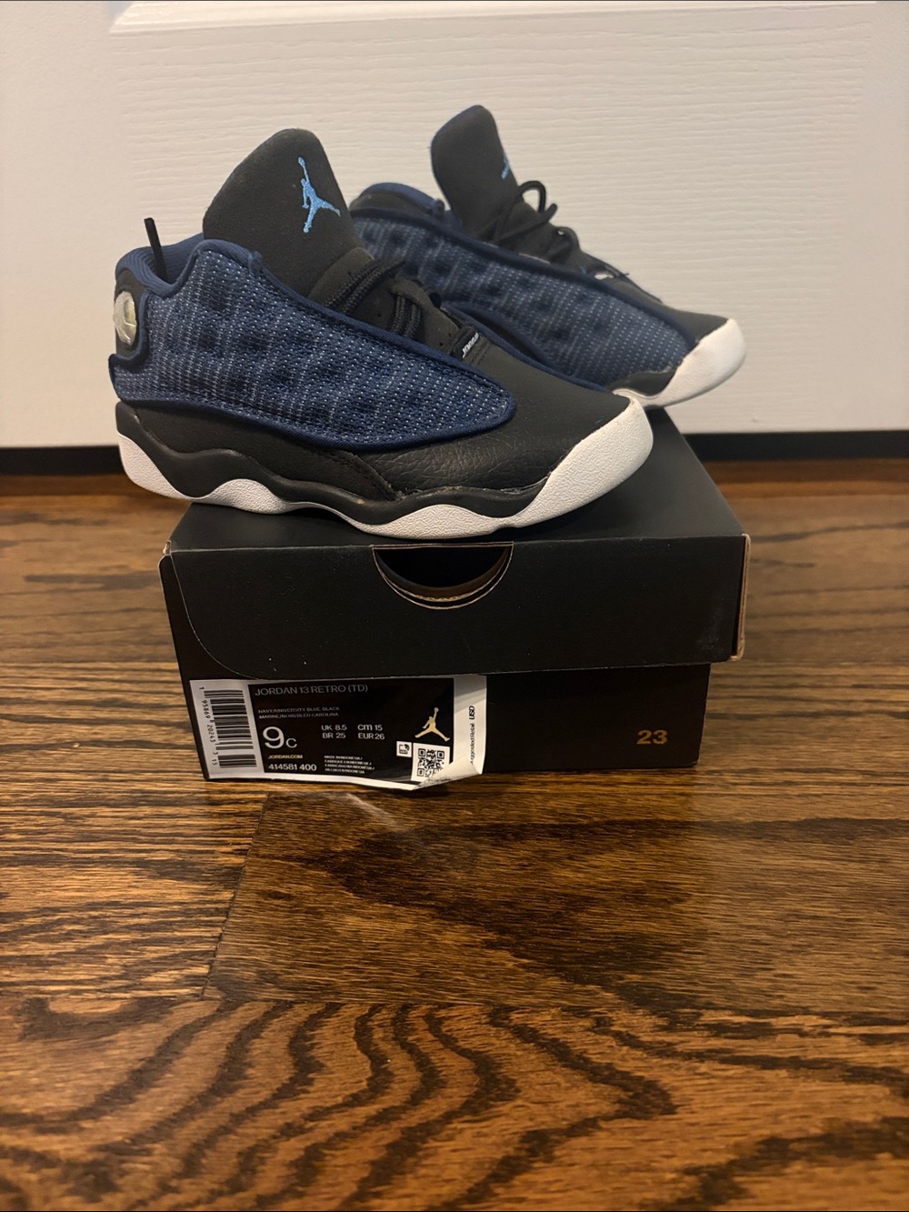 Jordan 13 Retro Kids Navy/ University Blue Black Size 9C